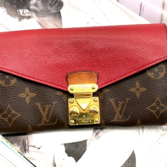 Authentic Louis Vuitton Monogram Portefeuille Pallas Red Wallet - Picture 4 of 17